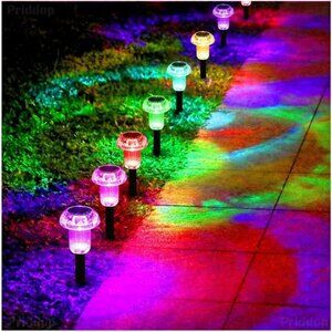 Solar Lights Outdoor Pathway Lights 8 Pack LED Waterproof Color Changing